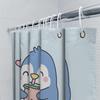 Cute Boba Tea Shower Curtain Anime Kawaii Bubble Tea Decor Bathroom Set Japanese Style Home Decor Trendy Room Aesthetic Gift