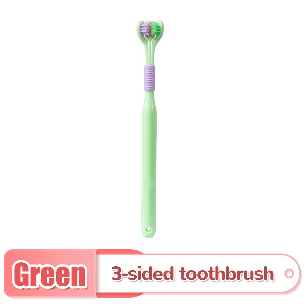 

Three Sided Toothbrush Soft Bristle Tooth brush Ultra Fine Toothbrush Oral Care Safety Teeth Brush Oral Health Cleaner зелений