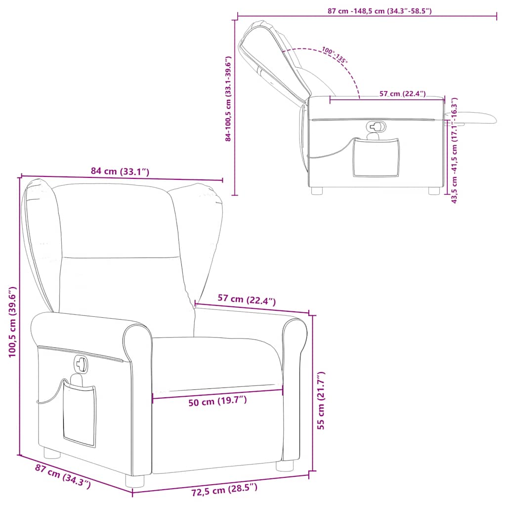 Massage Chair Cream Fabric