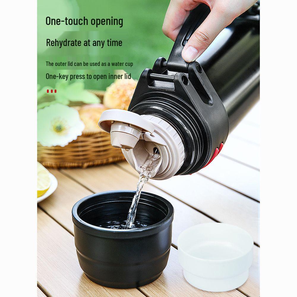 Men's 304 Stainless Steel Thermos Flask: Large Capacity, Portable Water Bottle for Outdoor Travel