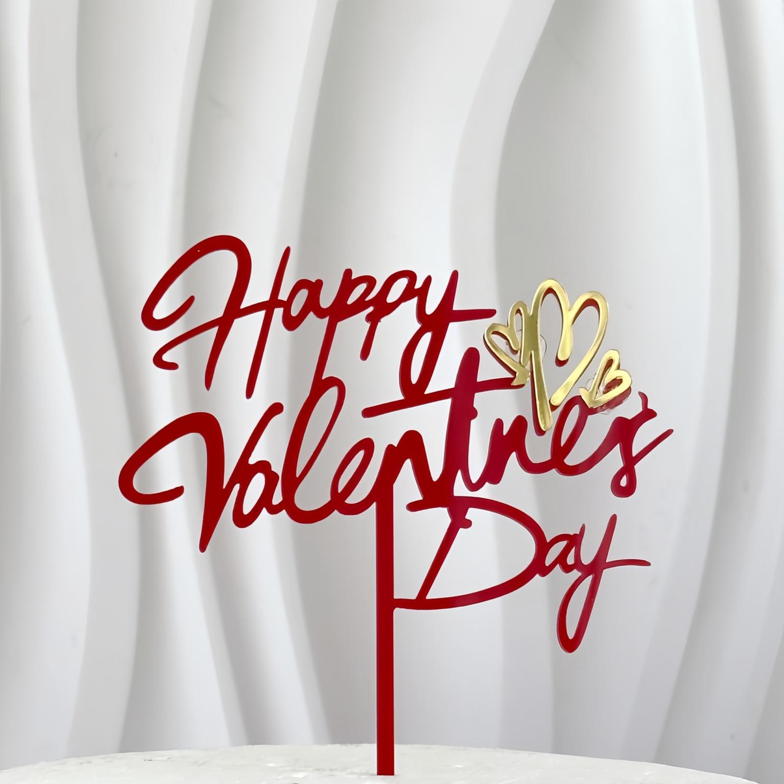 3pcs/6pcs Acrylic Happy Valentine s Day Love Cake Topper for Valentine s Day Wedding Party DIY Cake Decoration Supplies 3pcs