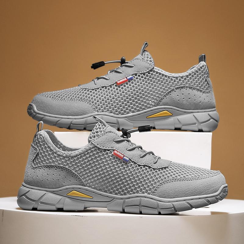 FashionBreathable Mens Mesh Footwear Handmade Office Man Formal Shoes Wedding Party Dress Shoes Breath Summer Driving Footwear Sneakers