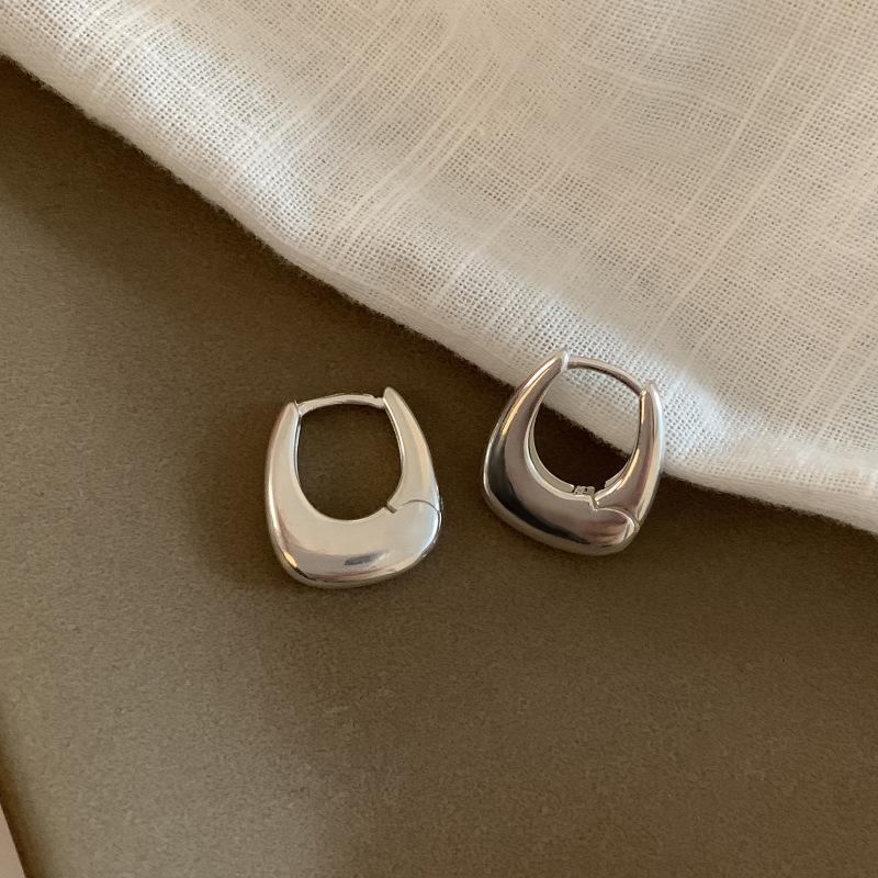 Elliptical Geometric Ear Clasps Female Temperament Simple Fashion Personality Hundreds of Senior Sense of Niche Earrings Studs Versatile Daily Wear