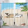 Home Interior Kitchen Curtains for Living Room 2 Pieces Blackout Curtains Door Curtain Maltese Dog Bedroom Decoration Partition