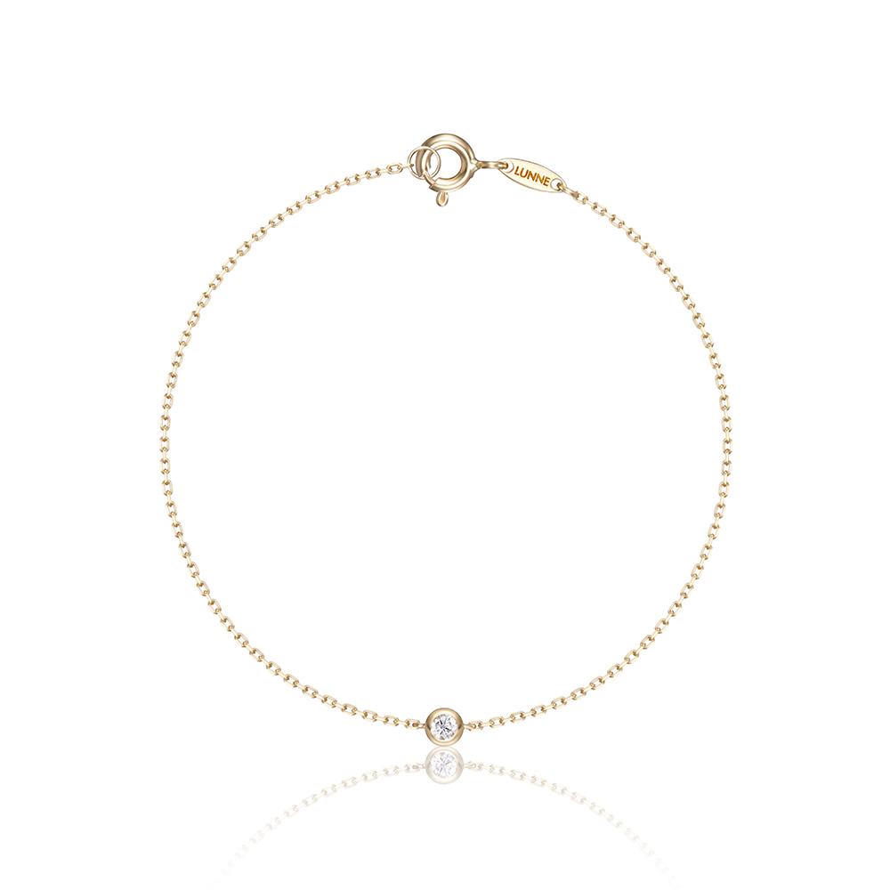 Lunne 14K Diamond Essential Bezel Bracelet (14K Gold) #Lcb03