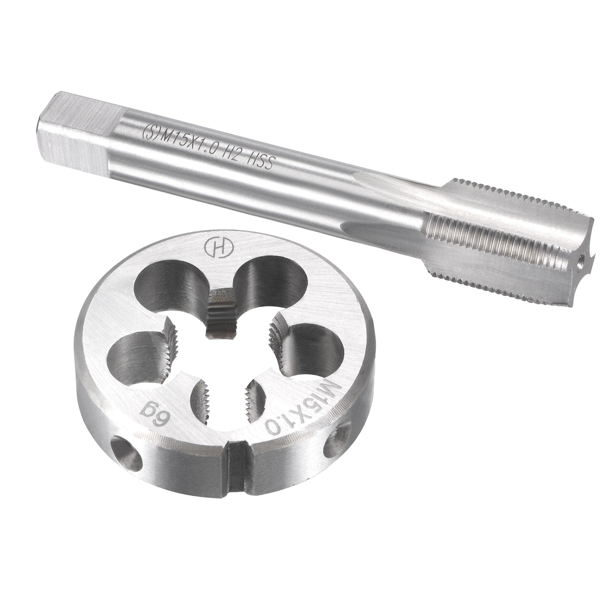 

uxcell Metric Tap and Die Set, HSS Machine Thread Tap, Alloy Tool, Steel with Round Thread Die, M15x1mm