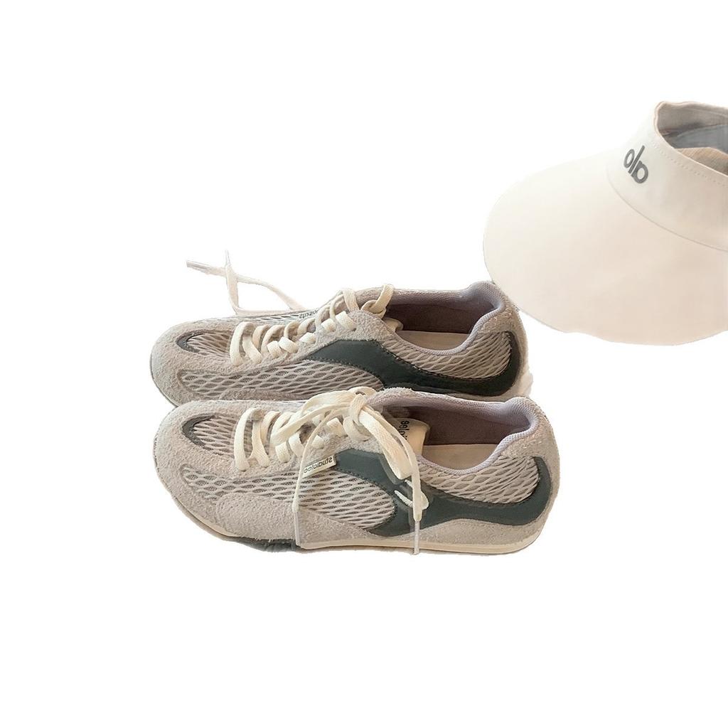 Mi You, zwiększenie wysokości o 4 cm~ siateczkowe oddychające buty sportowe i rekreacyjne łączone w kontrastowym kolorze wszechstronne sznurowane buty treningowe Forrest Gump wo