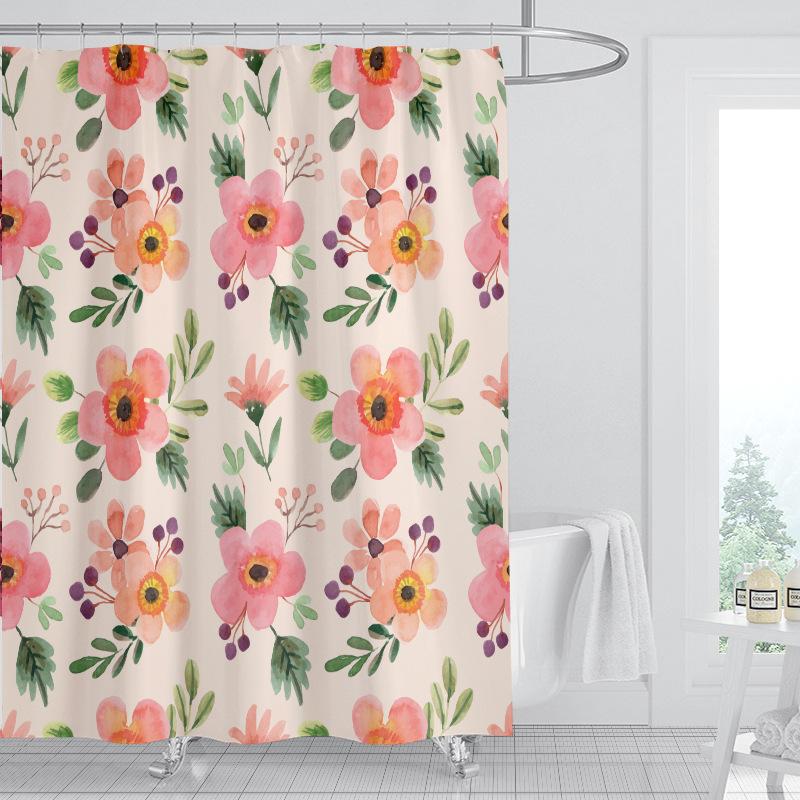 JINRUN Badezimmer verdickter wasserdichter Vorhang, schimmelfester Duschvorhang, Duschtrennwand-Vorhang, Duschvorhang, Badezimmer-Vorhang, kostenlose Perforation