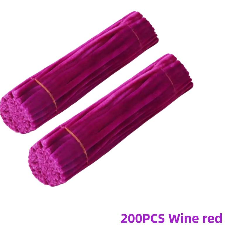 

200 PCS Red Pipe Cleaners Chenille Stem, Chenille Stems Pipe Cleaner, Red Pipe Cleaners Crafts Supplies for DIY Arts Decoration вина червоного кольору