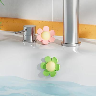 2 Stück Badezimmer Waschbecken Abflussstopfen Langlebige Badewanne Waschbecken Auslaufsichere Abdeckungen Blumen Design Geruchsdicht Dichtung Spülbecken Zubehör
