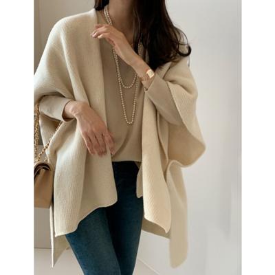 Elegant Ladies Unbuttoned Knitted Shawl for Autumn and Winter, Loose and Versatile Windproof and Warm Cardigan Cloak7038#