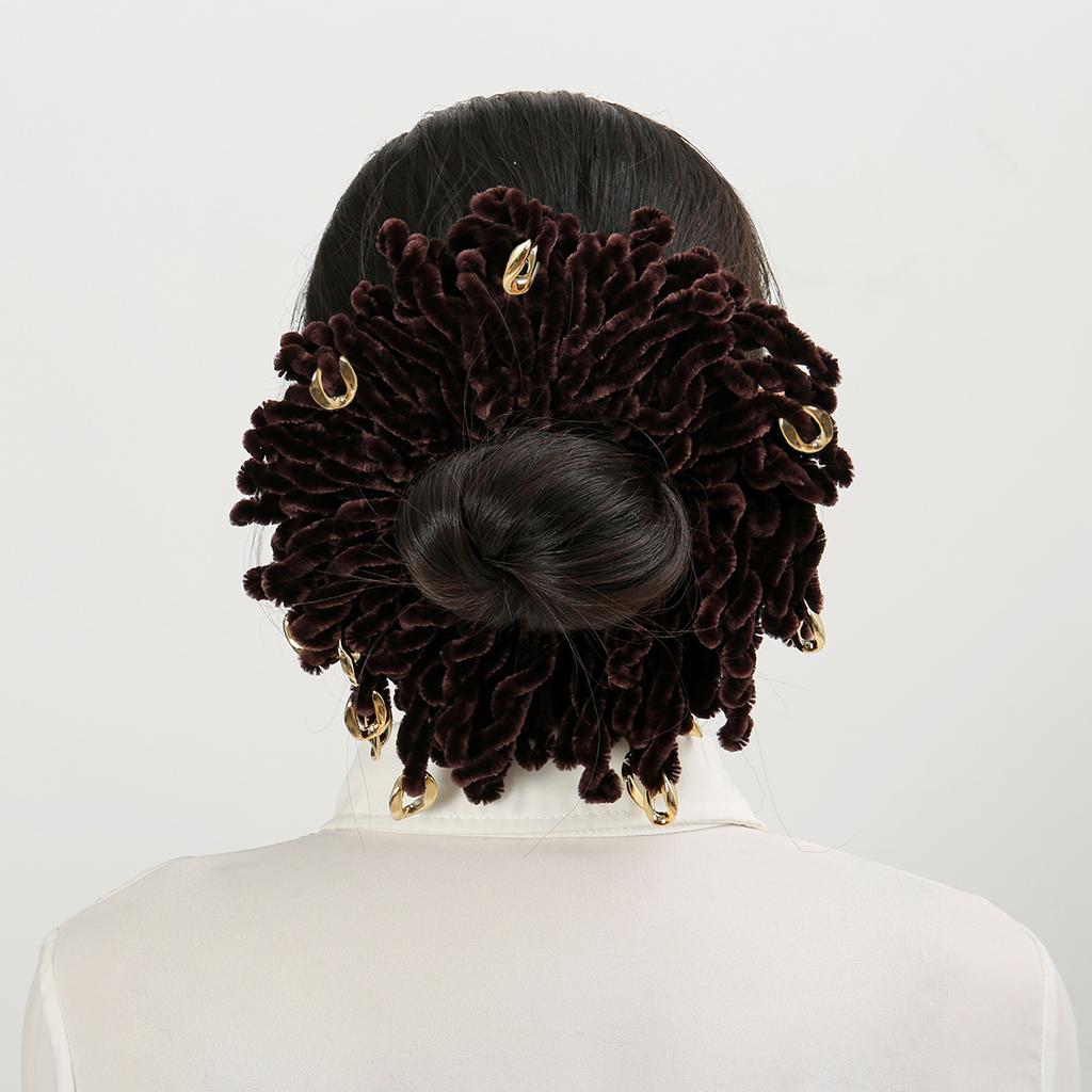 Samt Scrunchie Volumengebender Flor Hijab Haarkranz Krawatte Muslimische Frauen Duttklemme Schlicht Großes Hijab Volumengeber Muslimisches Tuch Kopfbedeckung