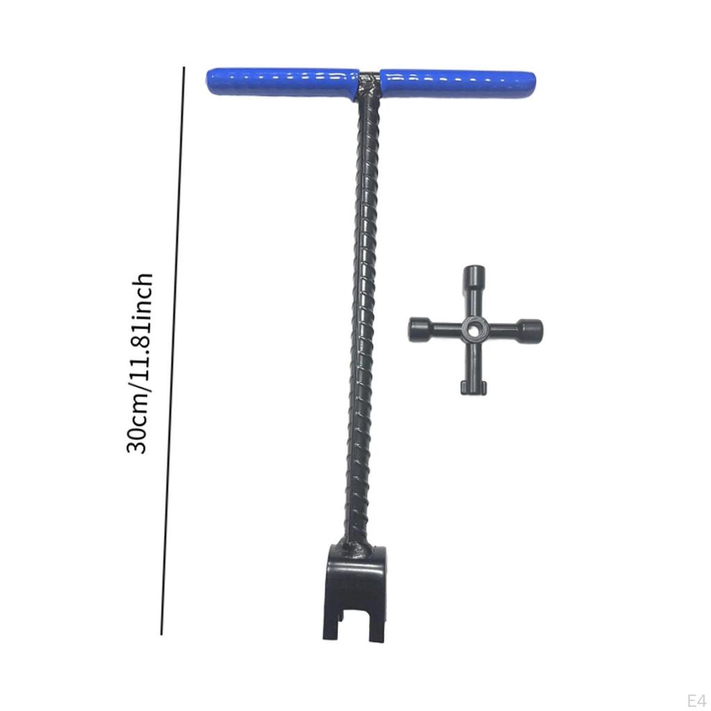 Instrument Profesional Contor de Apă cu Cheie Multifuncțională și Mâner T din Oțel Rezistent la Uzură pentru Robineți
