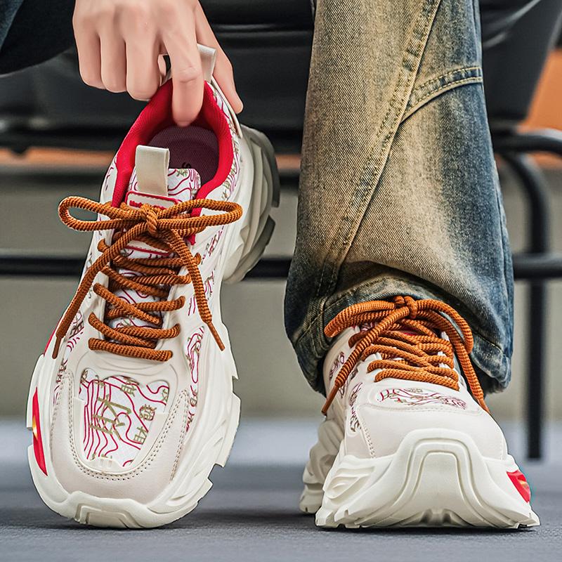 Chunky Sneakers Mens Original Designer Sports Shoes Fashion Casual Leather Fabric Breathable Sports Running Vulcanized Shoes