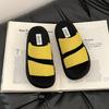Fashion and leisure heightening non-slip one-word slippers for women's summer outer wear, home versatile one-pedal thick-soled cool slippers