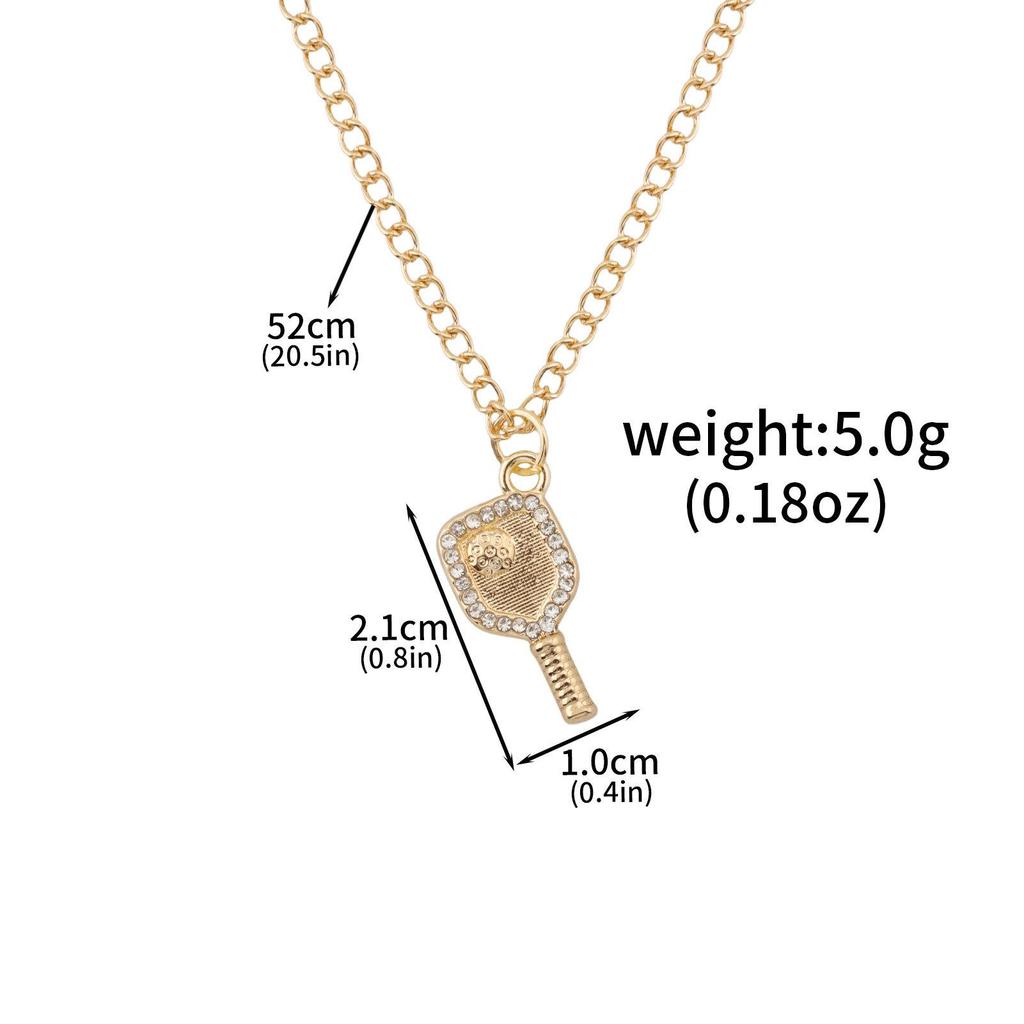 Bling Tennis Racket Diamond Necklace – Elegant Women's Pendant Accessory