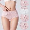 Women'S Cotton Antibacterial High Elastic High-Waist Triangle Briefs Breathable Skin-Friendly Daily Underwear