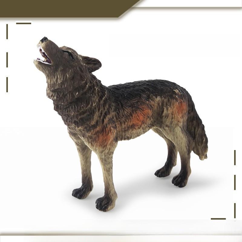 Wild Forest Animal Pvc Model With Roaring Wolf And Hunting Features For Educational Display