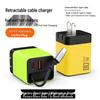 80W GaN Charger with Retractable Cable, Compatible with Huawei & Apple, Dual A+C Ports, Universal Charging