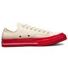 Converse Comme Des Garçons Play X Chuck 70 Low Pristine Red Unisex Sneakers Cream Egret A01796C