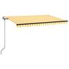 Automatic Awning with LED Lights and Wind Sensor 450 X 350 Cm Yellow White