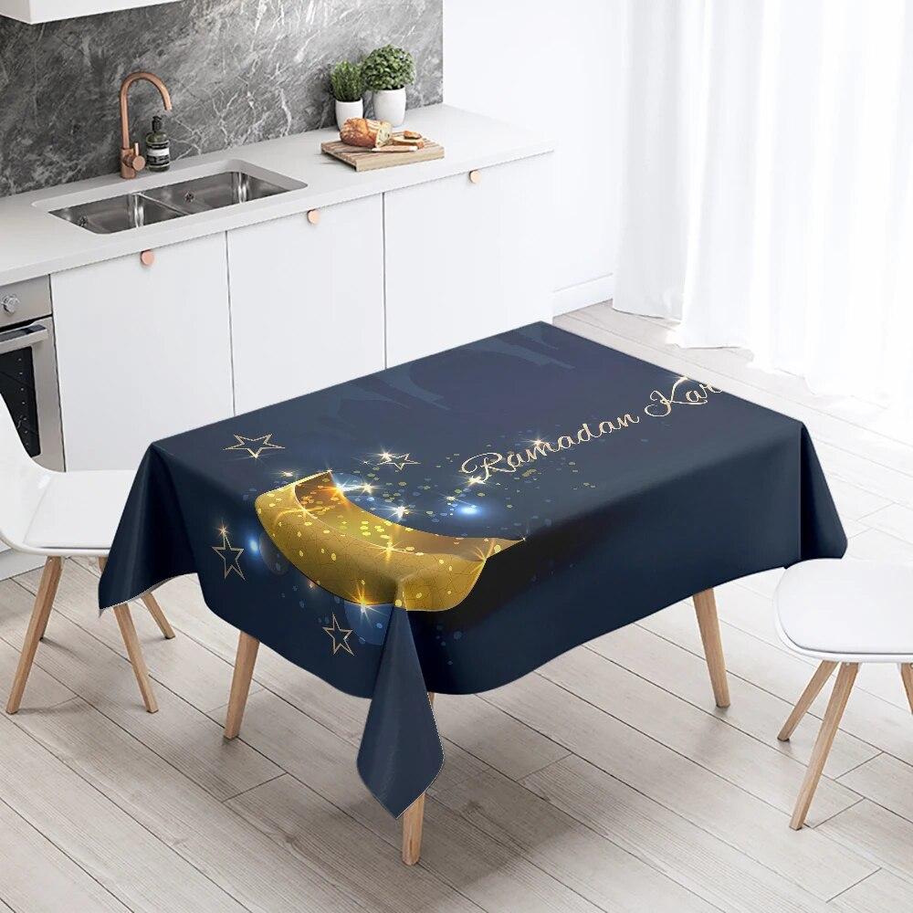 Eid Mubarak Restaurant Dekor Tischdecke Ramadan Tapisserie Floral Islamische Kunst Rechteck Wasserdicht Nappe De Tisch