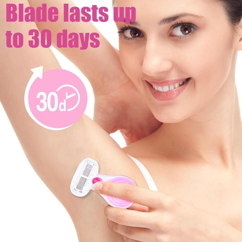 5PCS Women Safety Razor Blades 5-Layer Stainless Steel Blades for Face/ Leg/ Armpit/ Bikini Beauty Hair Removal Shaving Portable Lady Manual Shaver