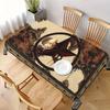 1pc Rustic Brown Wood Plank Tablecloth with Texas Star Print Kitchen Dining Table Cover for Home Decor Table Cloth