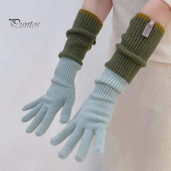 1 paire de gants d'hiver épais en tricot à cinq doigts pour femme, unisexe, antidérapants, pour écran tactile, pour la conduite, le golf, le ski, le patinage