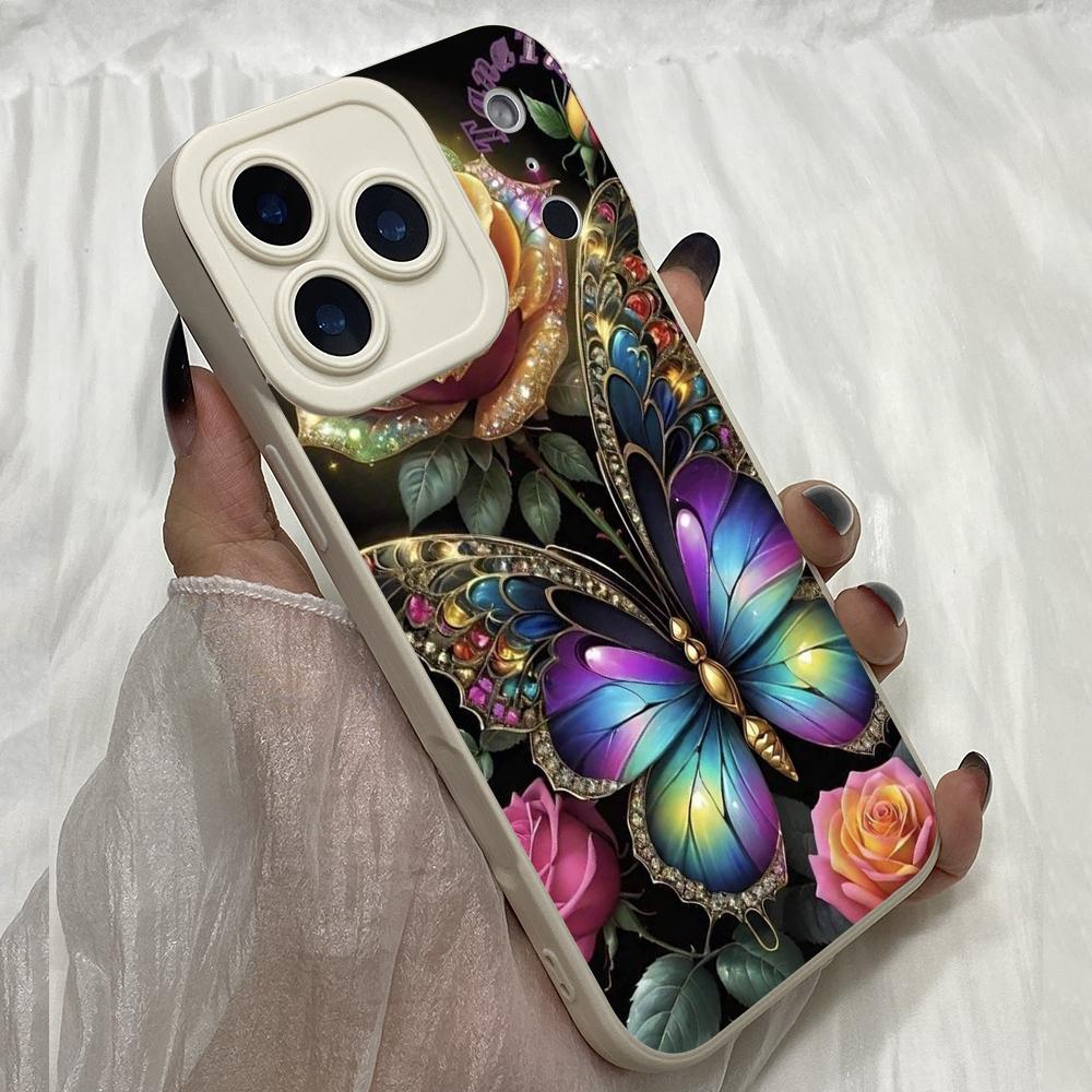 M297 Butterfly Flower Angel Eyes Soft Phone Cases for iPhone Samsung Galaxy Xiaomi Rdemi Huawei Honor Infinix Realme OPPO Vivo All Model TPU Case