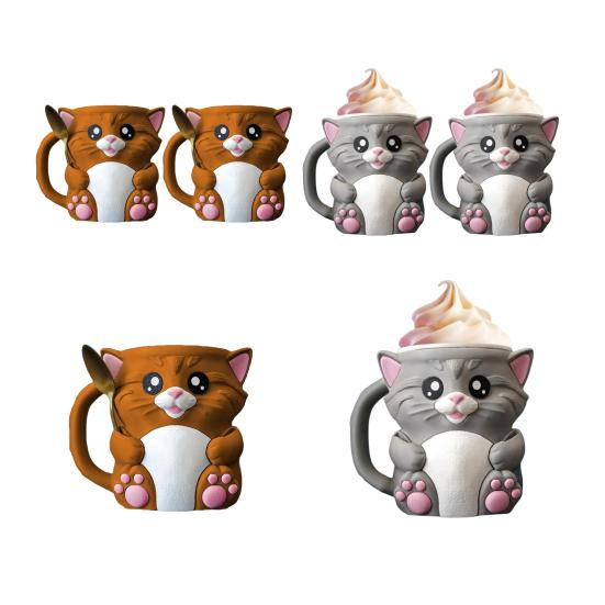 Cat Ice Cream Pint Holder with Spoon Reusable Pint Sleeve for Ice Cream Soda Beer Cans Holder Comfortable Grip Dessert Table Accessory