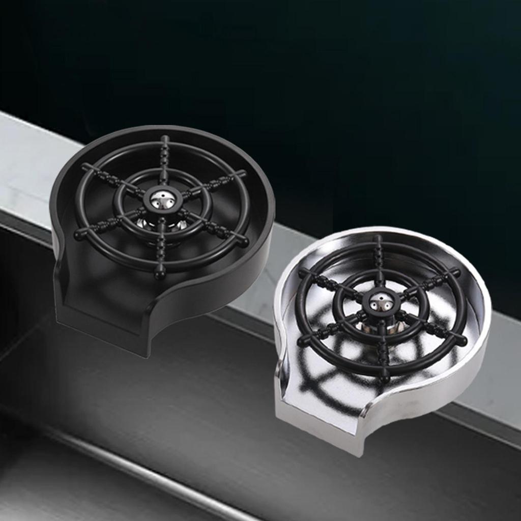 Crystal Clear Glass Cup Rinser for Home and Bar