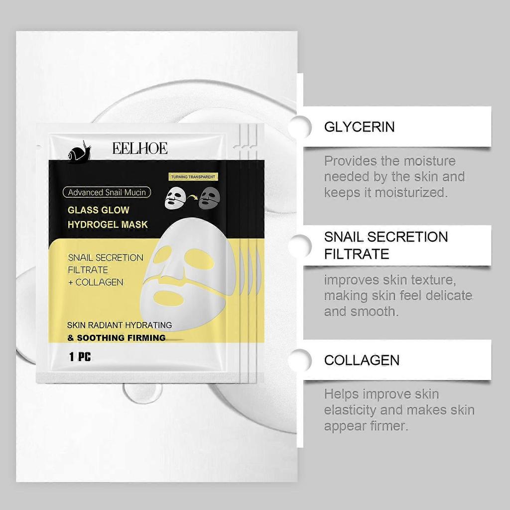 Advanced Glow Hydrogel Face Masks 3 in 1 Collagen Face Mask, 4PCS Hydrating & Soothing & Firming Glow Mask