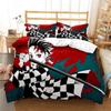 Anime Demon Slayer Nezuko Tanjirou Bedding Set Boys Girls Twin Queen Size Duvet Cover Pillowcase Bed Boys Adult