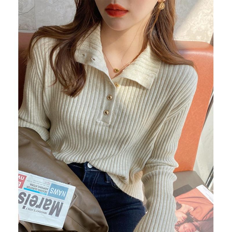 Good Fabric Semi High Neck Sweater for Women's Autumn Winter Base Knit Sweater Loose Top for Outwear