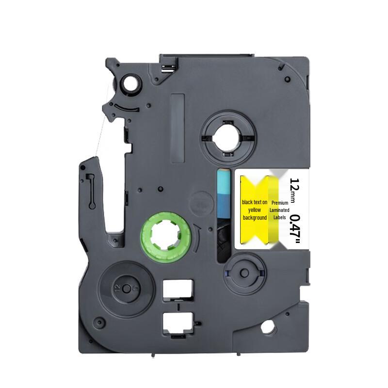 Compatible Label Tape for Brother P-touch, 12mm Yellow/Black