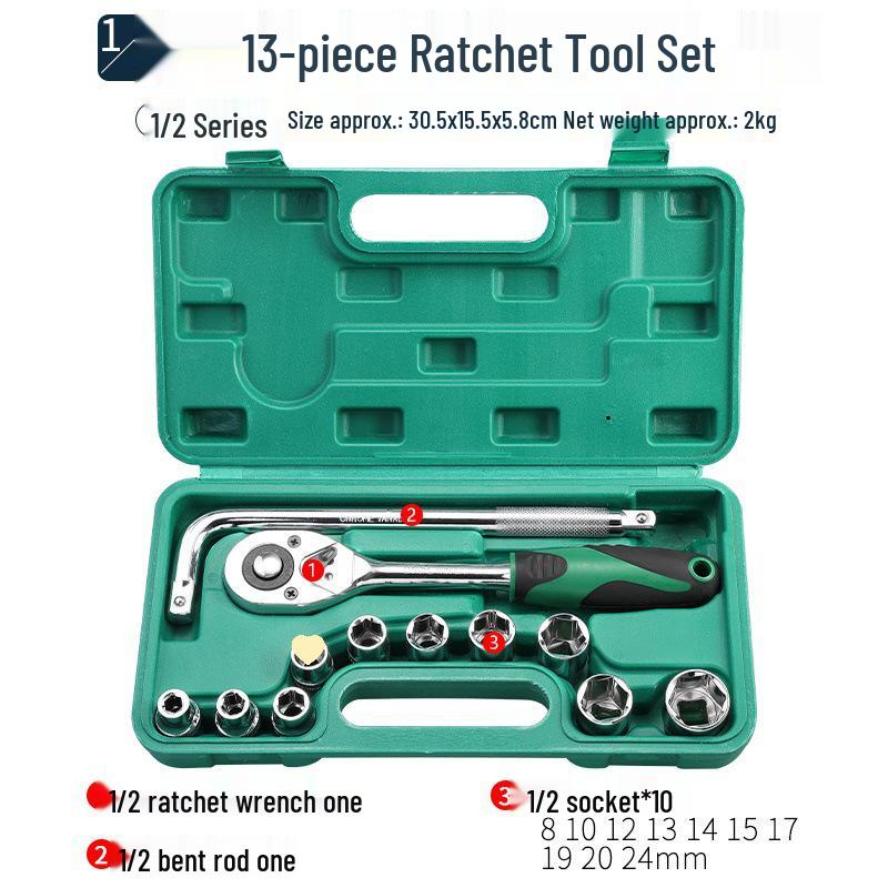 40-Piece Socket Set: Ratchet Wrench & Hex Key for Car/Motorcycle Repair