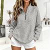 Women's Leopard Print -Lined Pullover Sweatshirt with Long Sleeves