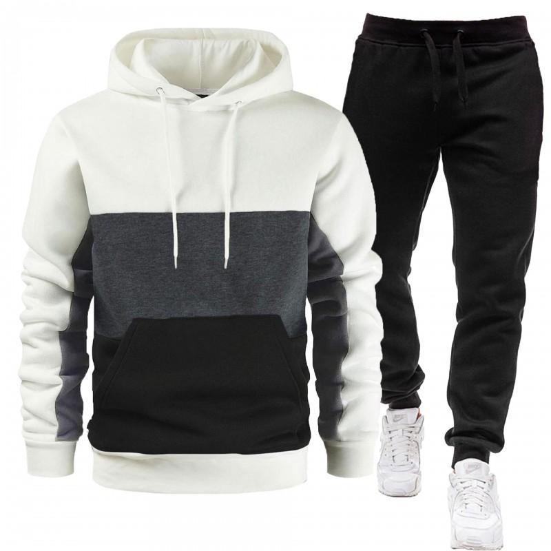 Mens Hoodie Tracksuit 2 Piece Set Casual Sportswear Long Sleeve Sweatshirt Pants Teens