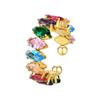 Colorful Cubic Zirconia Ring for Women, Stainless Steel Promised Ring Adjustable Open Size 6-9