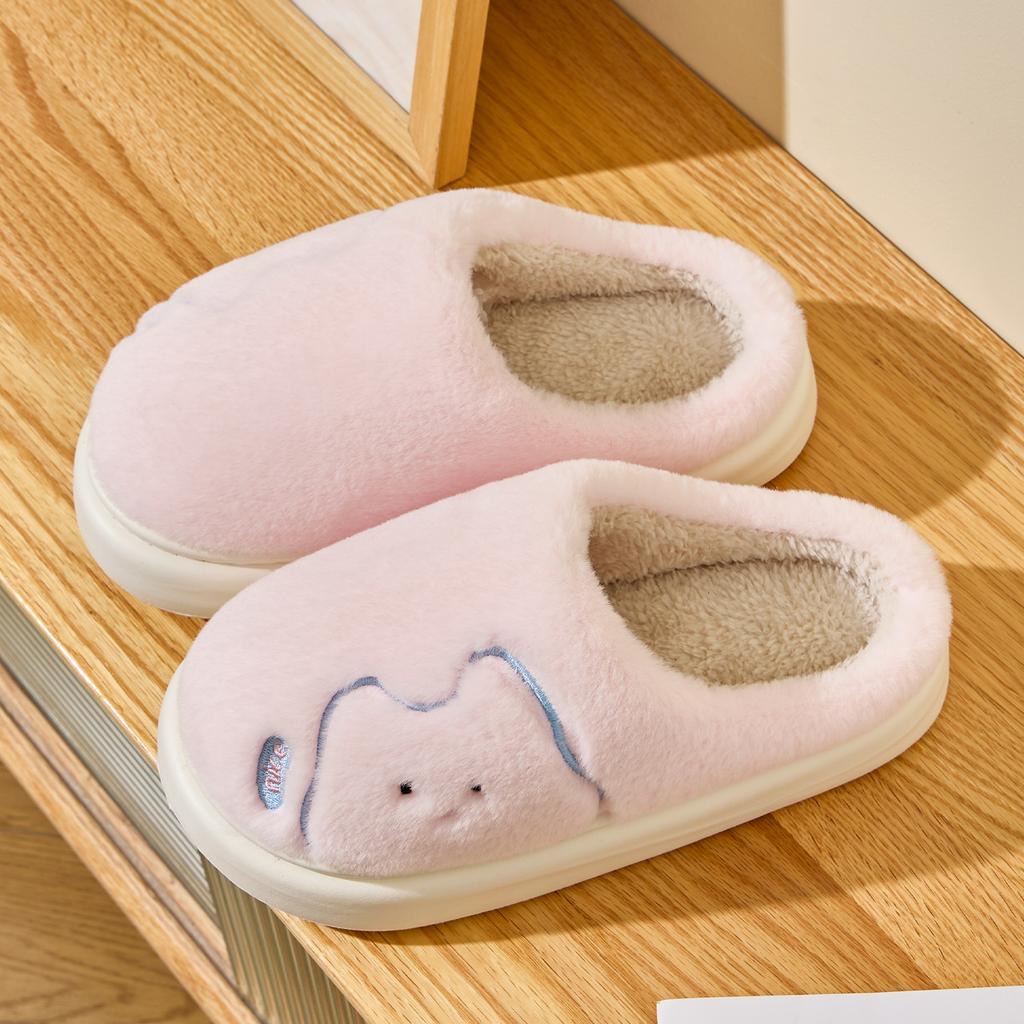 Cartoon Women Home Slippers Plush Warm Thick Bottom Slides Cute Soft Non-slip Slippers Indoor Outdoor Men Casual Slippers