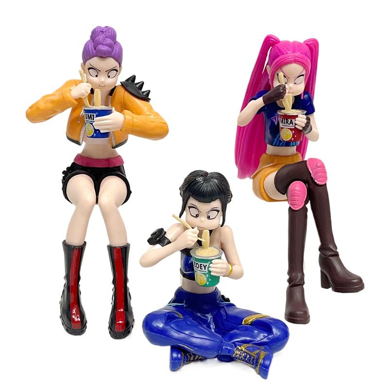 Anime Kpop Dämon Druck Nudeln Figur Schreibtisch Dekoration Modell Spielzeug für Gamer Cartoon Sammler