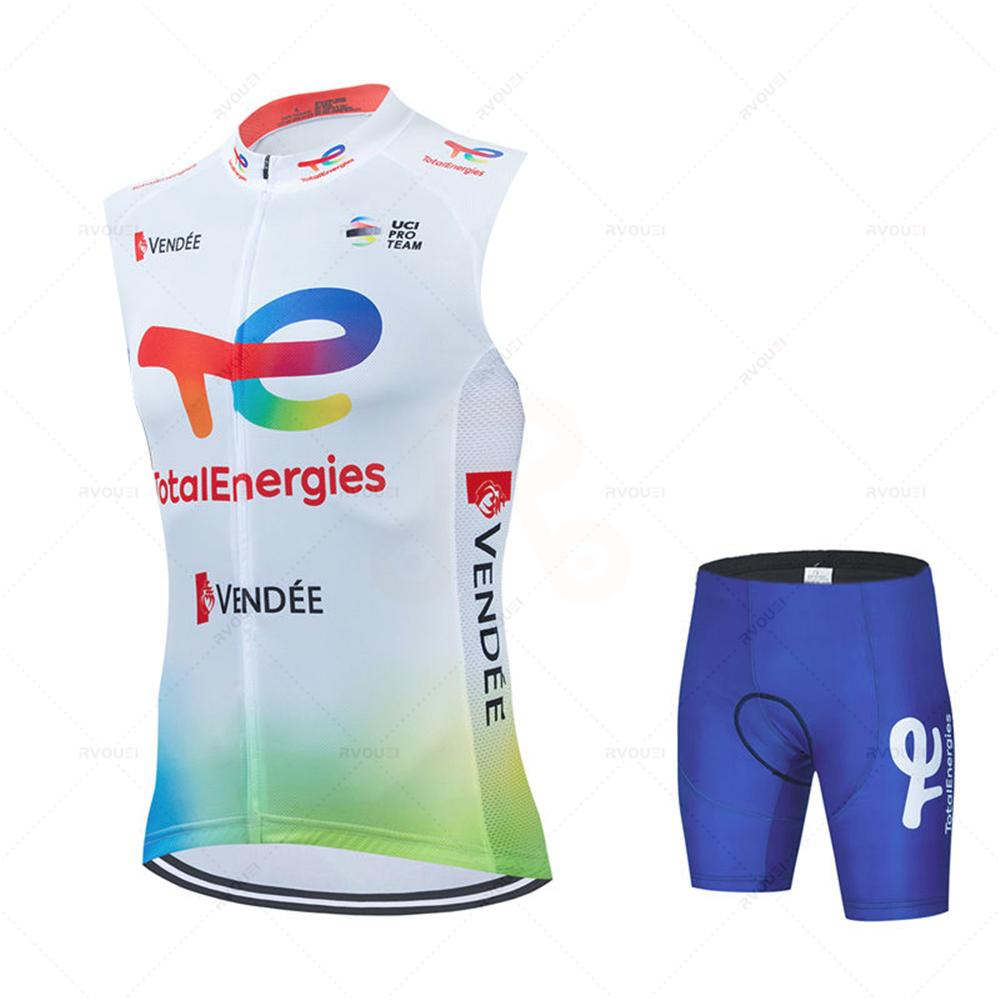 Total Energies Radtrikot Set Sommer Kurzarm Atmungsaktiv Fahrrad Herren Fahrradkleidung Maillot Ropa Ciclismo Uniform Anzug
