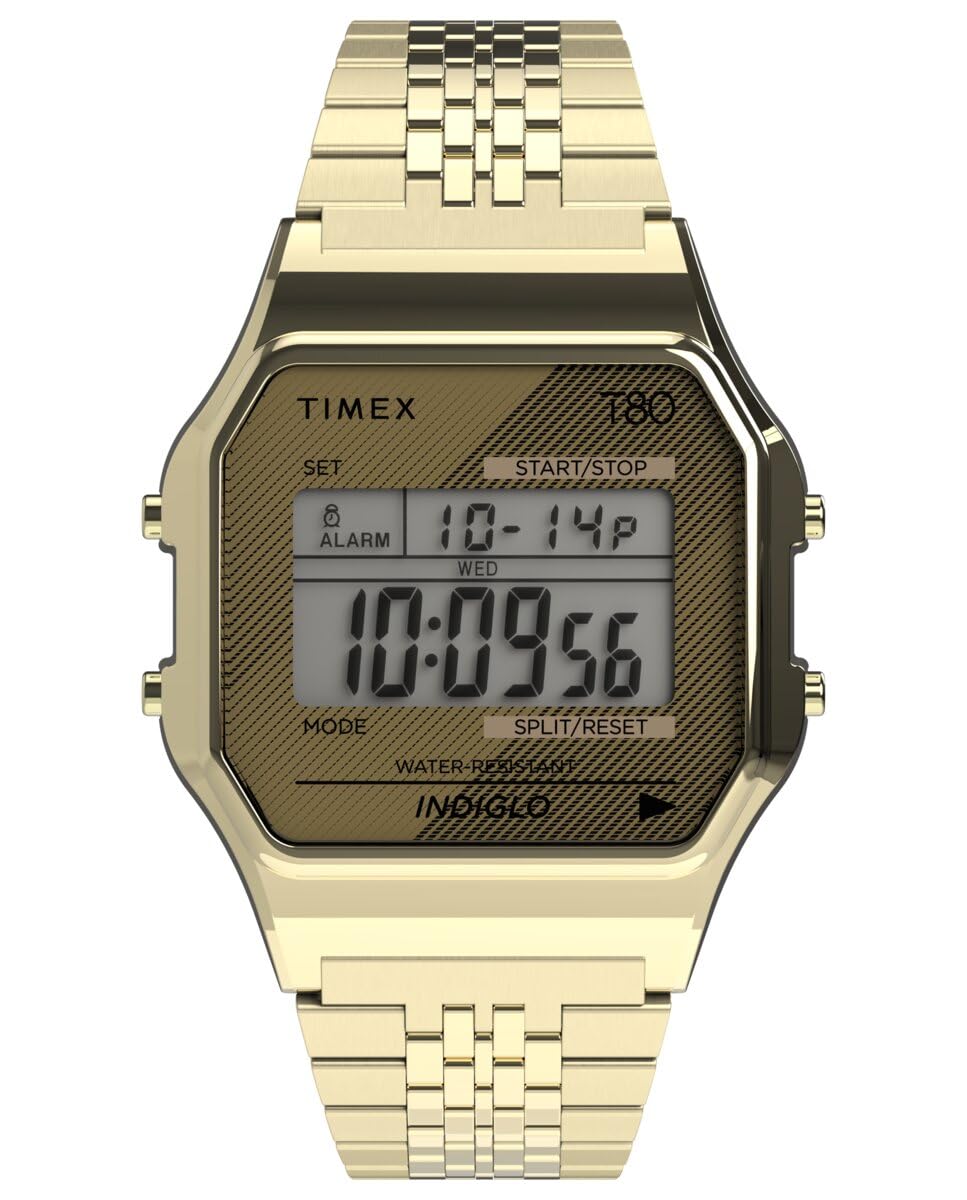 

Timex T80 34mm watch gold bracelet