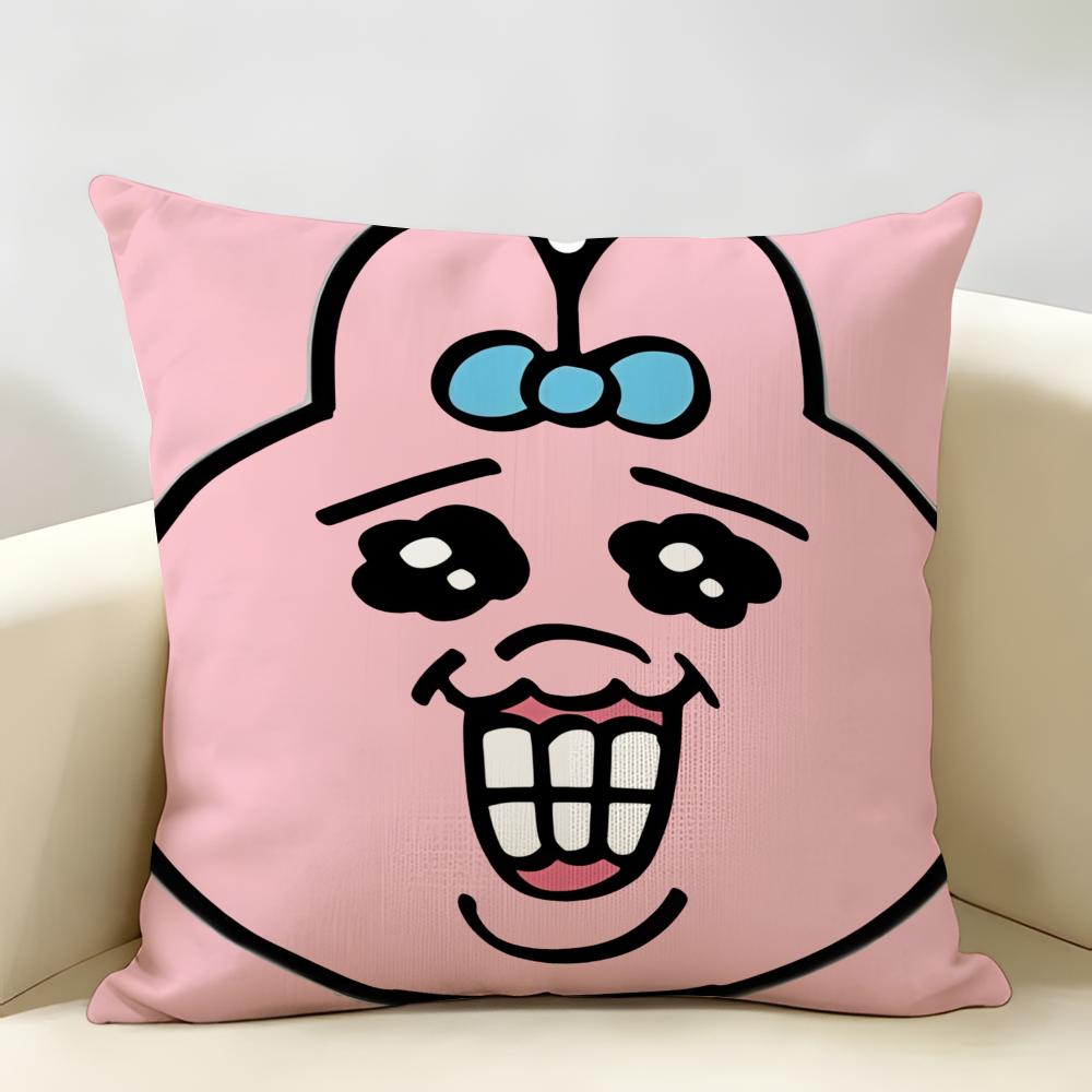 Cartoon OOpanchu Usagi Cushion Cover Natural Linen Organic Fabric DoubleSided Printing Room Sofa Decor Pillow Case