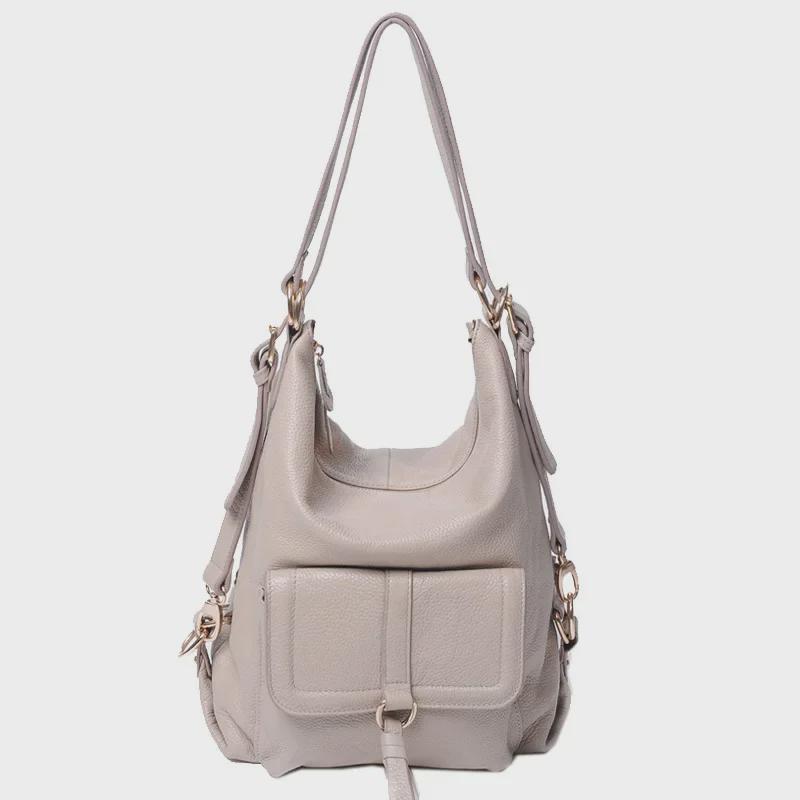 Women's Genuine Leather Retro Backpack - 2025 Korean Style, Single Shoulder, Large Capacity, First Layer Cowhide