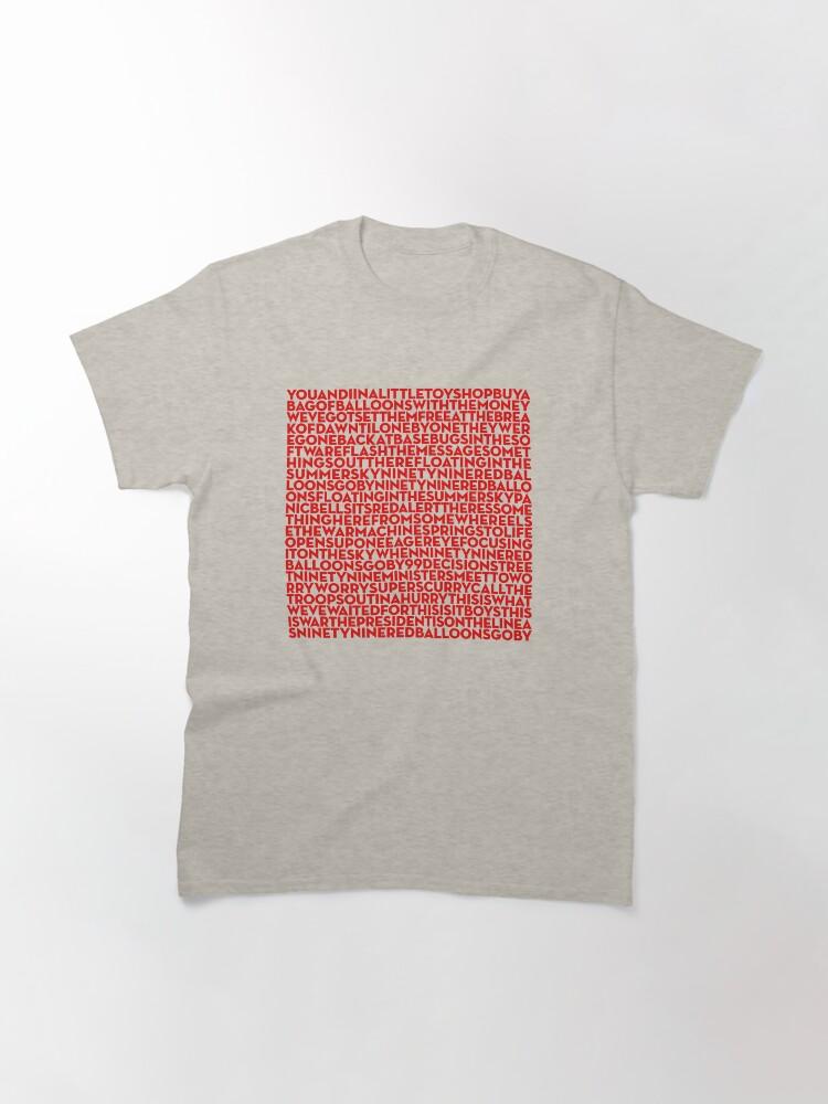 Nena 99 Red Balloons - Nena (lyrics) V.6 Classic T-Shirt
