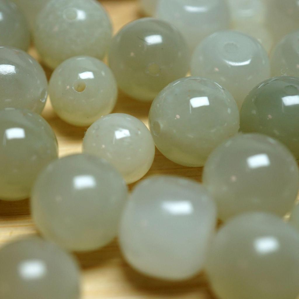 Hetian Jade Loose Beads for DIY Bracelets and Jewelry