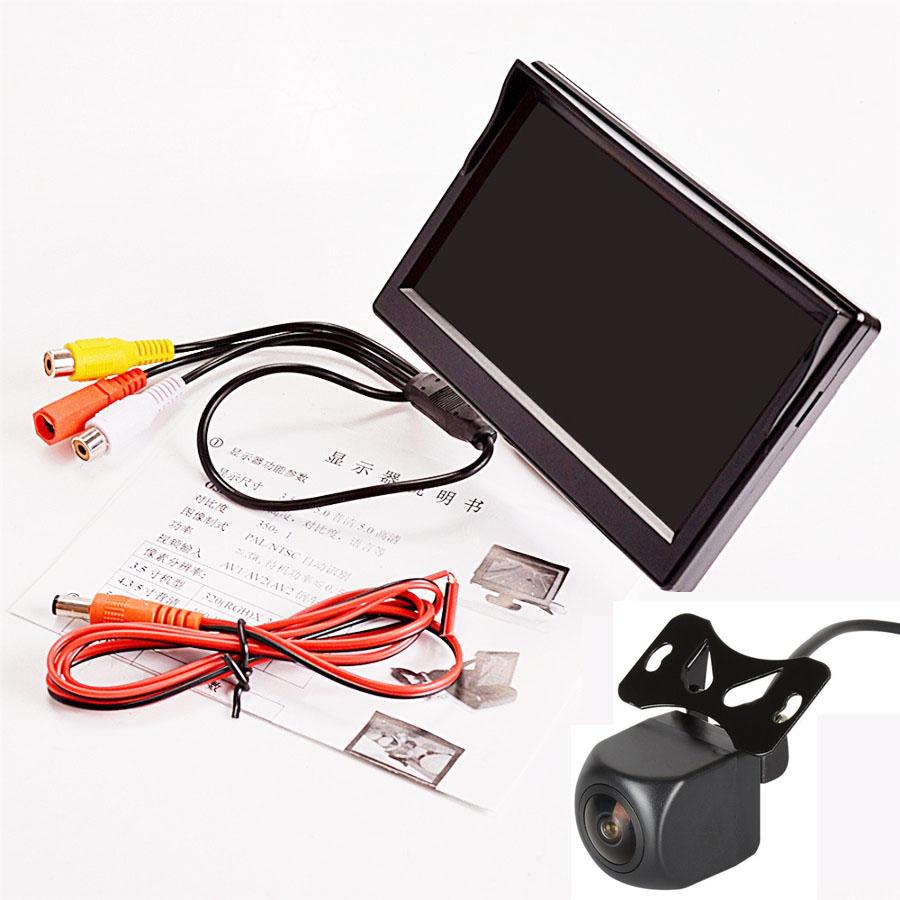 5" Car LCD HD Digital LED Reverse Parking Monitor With 170° Dynamic Track Camera