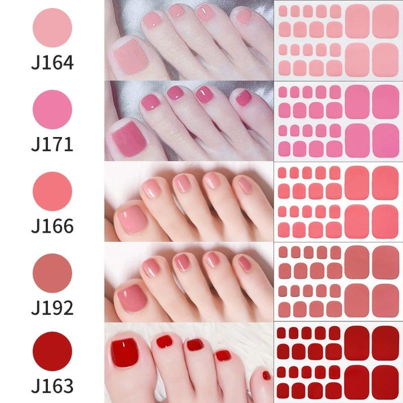 Solid-color Toenail Stickers, Macarons, Full-toe Toenail Stickers, Mixed Nail Plates, Starry Nail Art